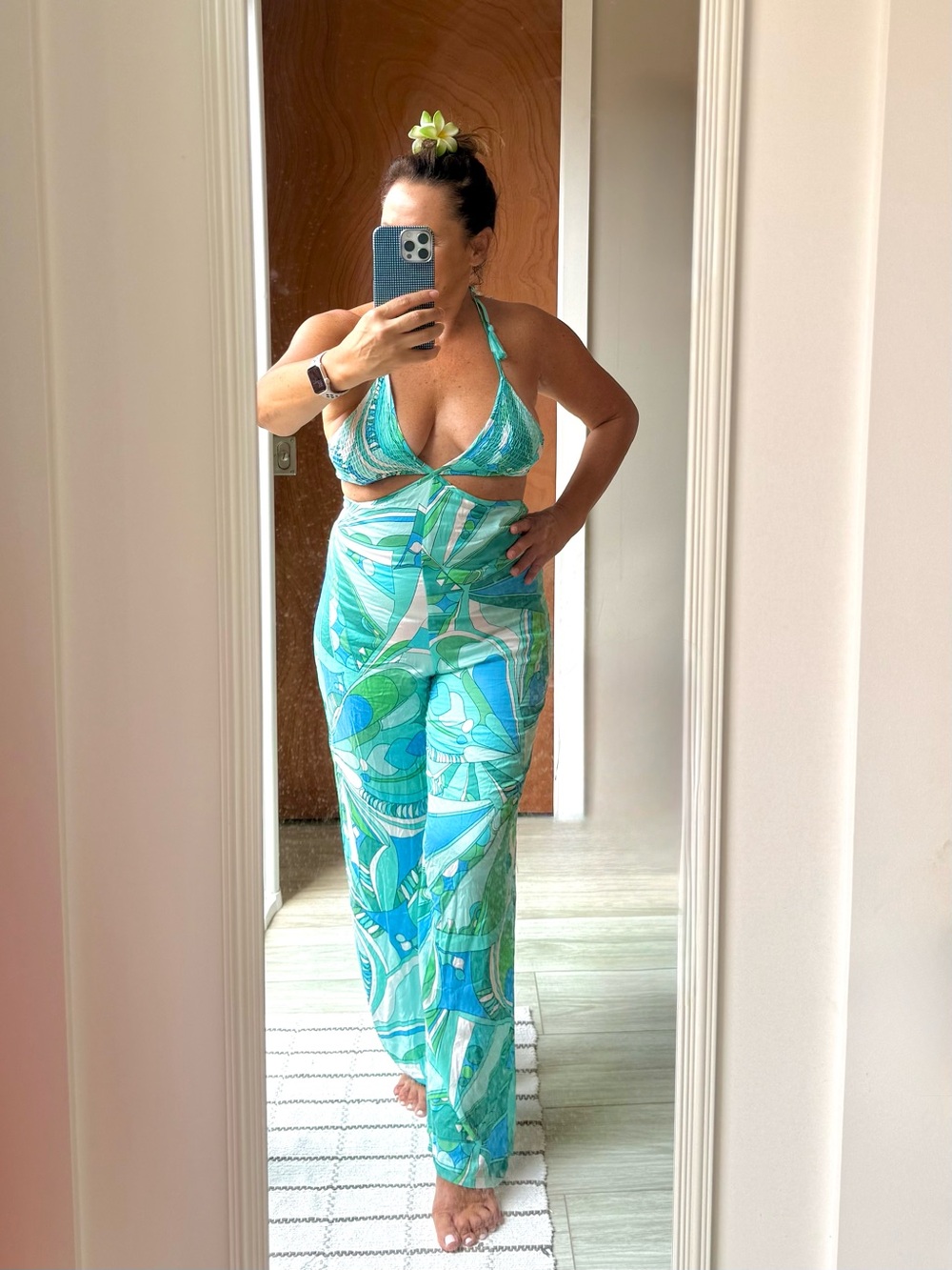 Turquoise & Teal jumpsuit. New w/tags